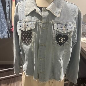 Light Blue Denim Jacket with unbranded Patch
